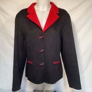 Pendleton Black and Red Merino Wool Reversible Jacket Blazer Women’s Size Medium